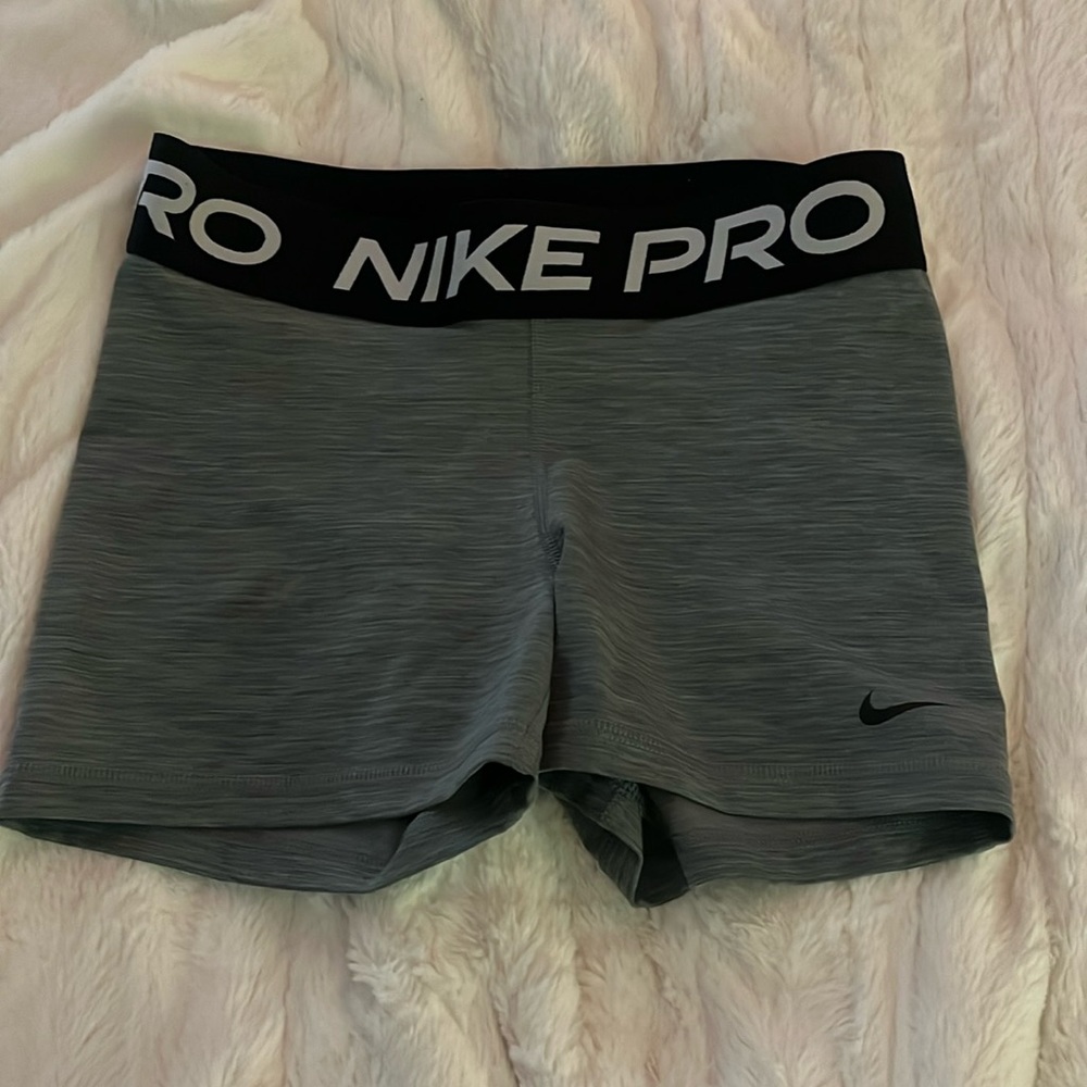 gray nike pro shorts